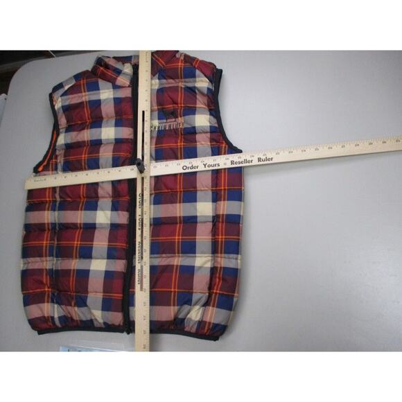 ECOALF Cardiff Vest Jacket Puffer Down Fill Primaloft Full Zip Tartan Plaid Logo - Picture 11 of 16